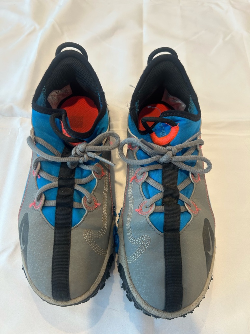 Nike Kids Blue, Gray & Orange Baseball Turf Shoes